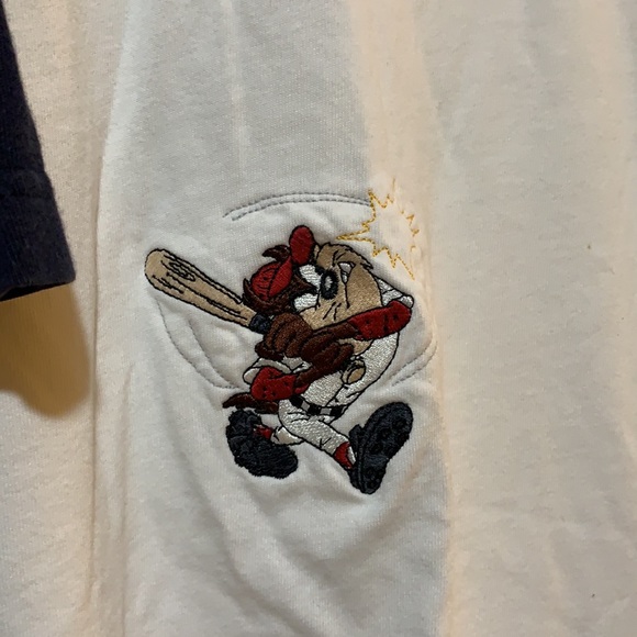 Warner Bros Tasmanian Devil and Bugs Bunny Baseball T shirt - Picture 2 of 5